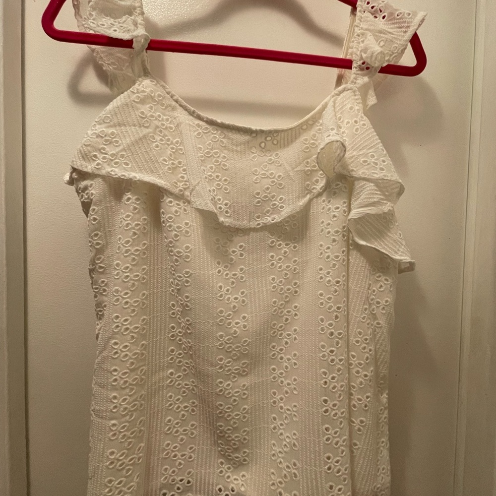 JOA White Eyelet blouse.